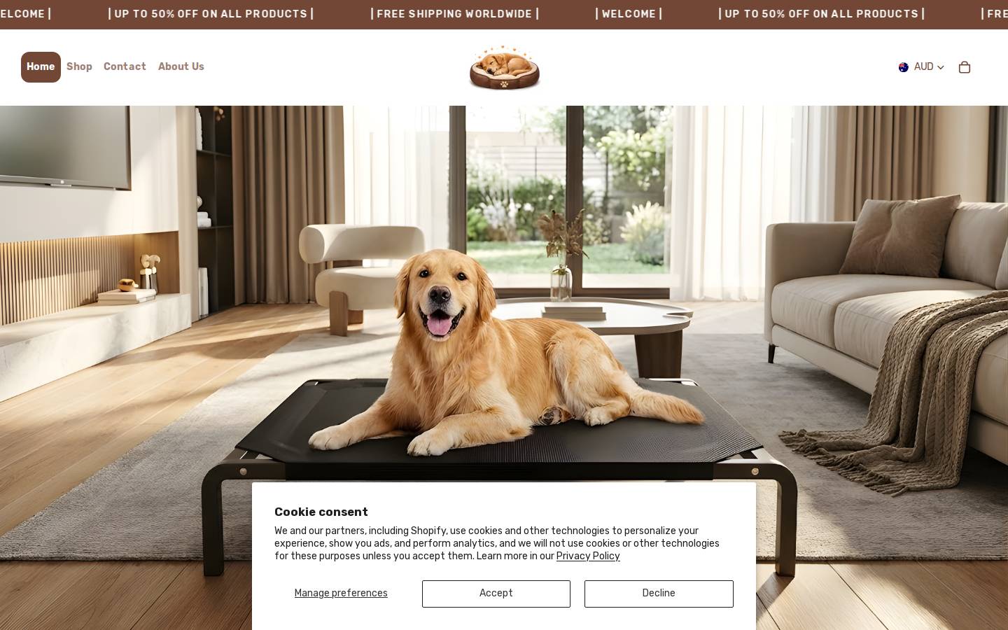 shopbed4dogs.com homepage screenshot