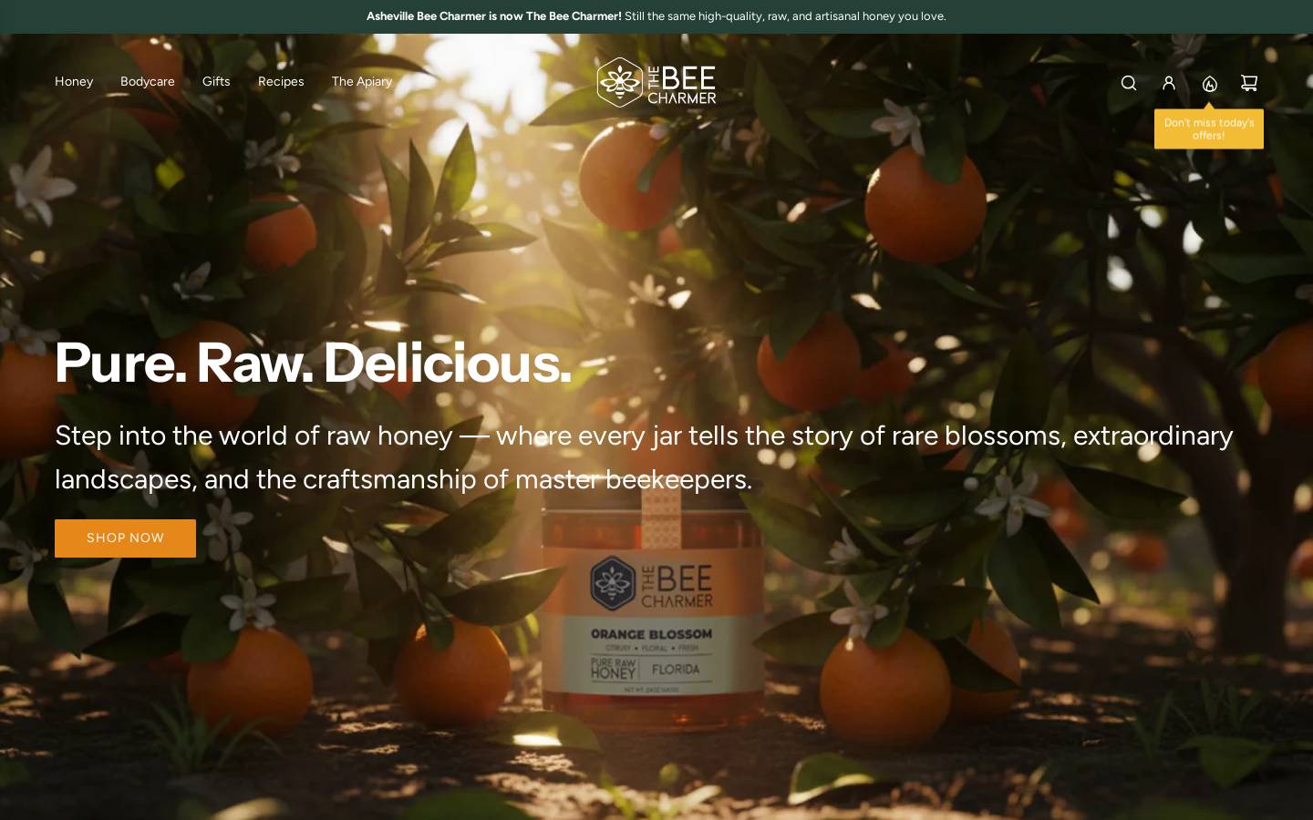 shopbeecharmer.com homepage screenshot