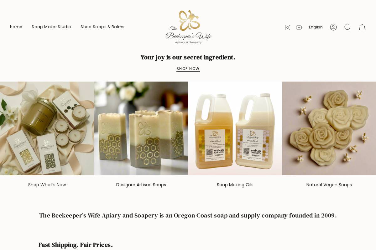 shopbeekeeperswife.com homepage screenshot