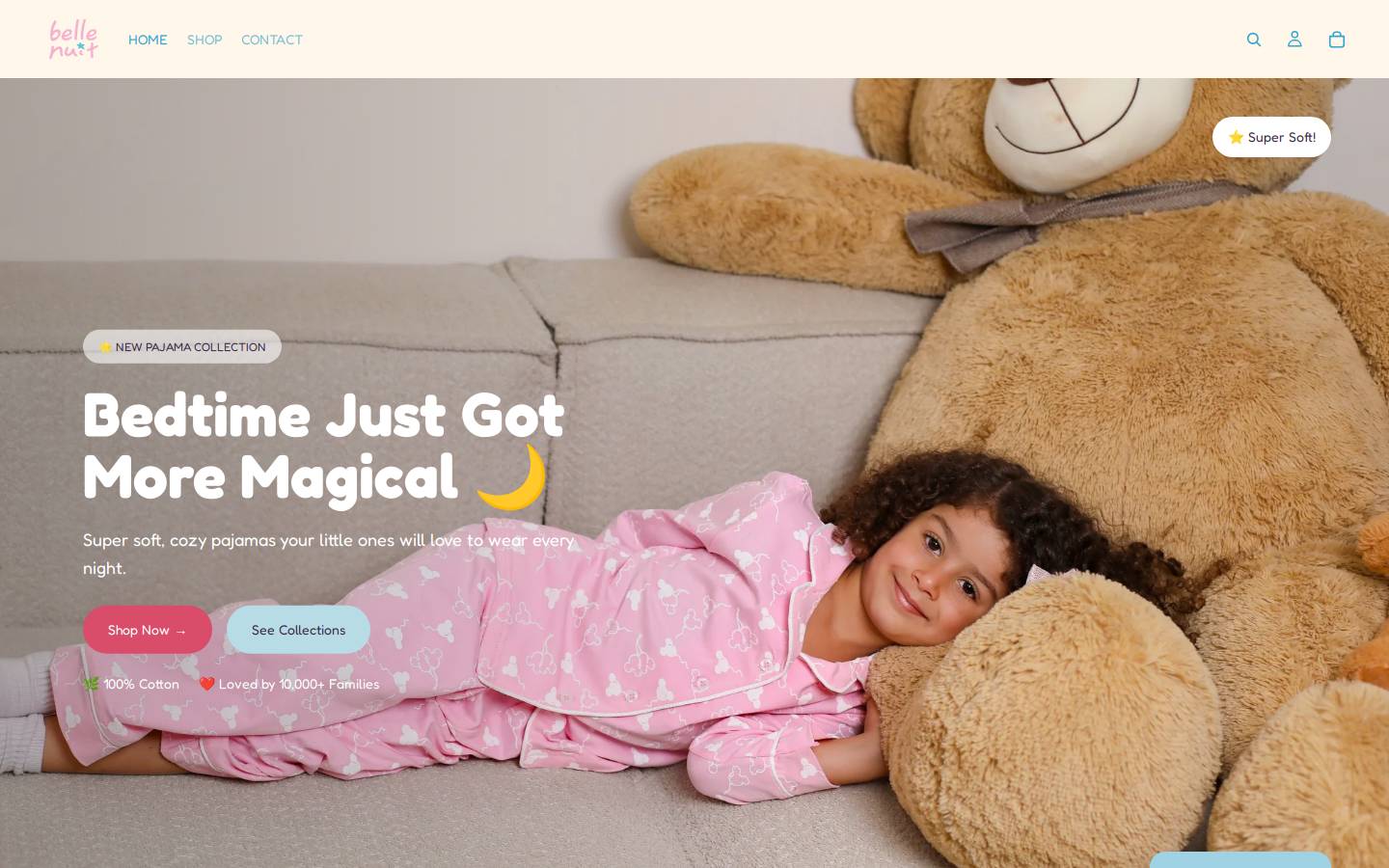 shopbellenuit.com homepage screenshot