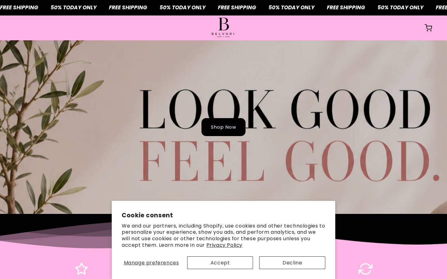 shopbelvari.com homepage screenshot