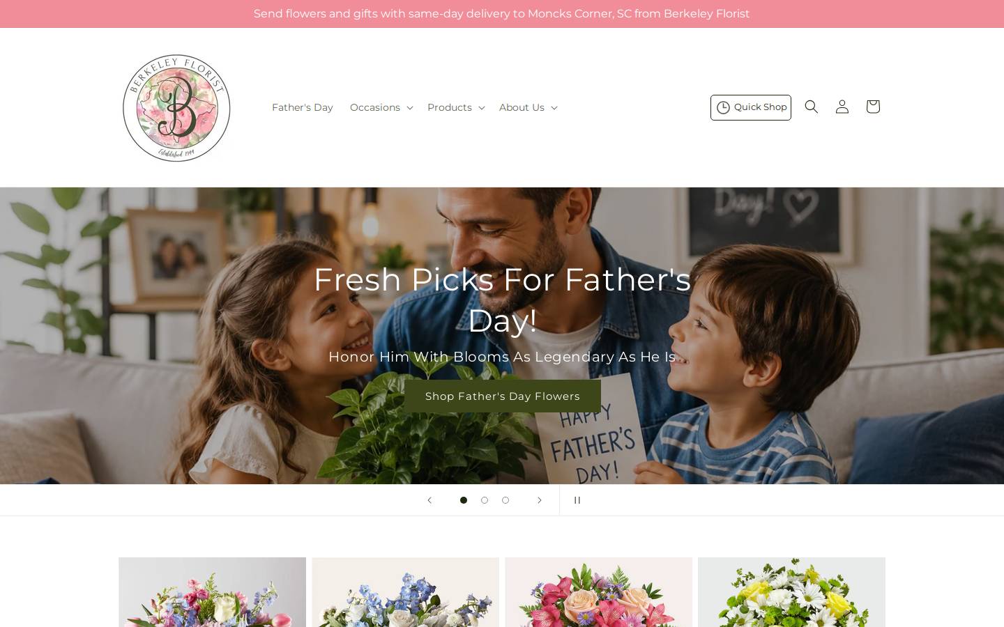 shopberkeleyflorist.com homepage screenshot