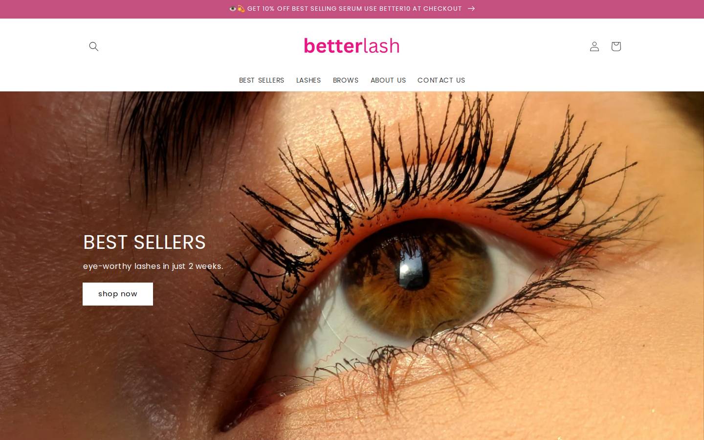 shopbetterlash.com homepage screenshot