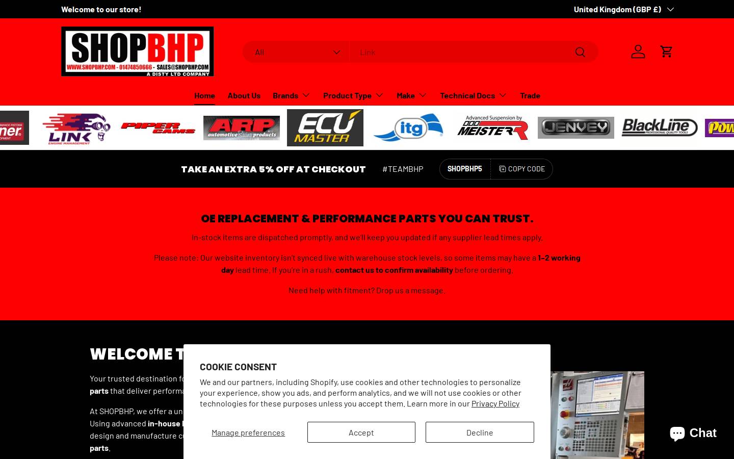 shopbhp.com homepage screenshot