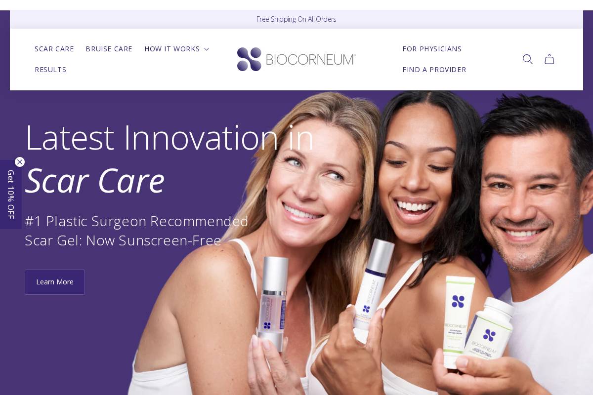 shopbiocorneum.com homepage screenshot