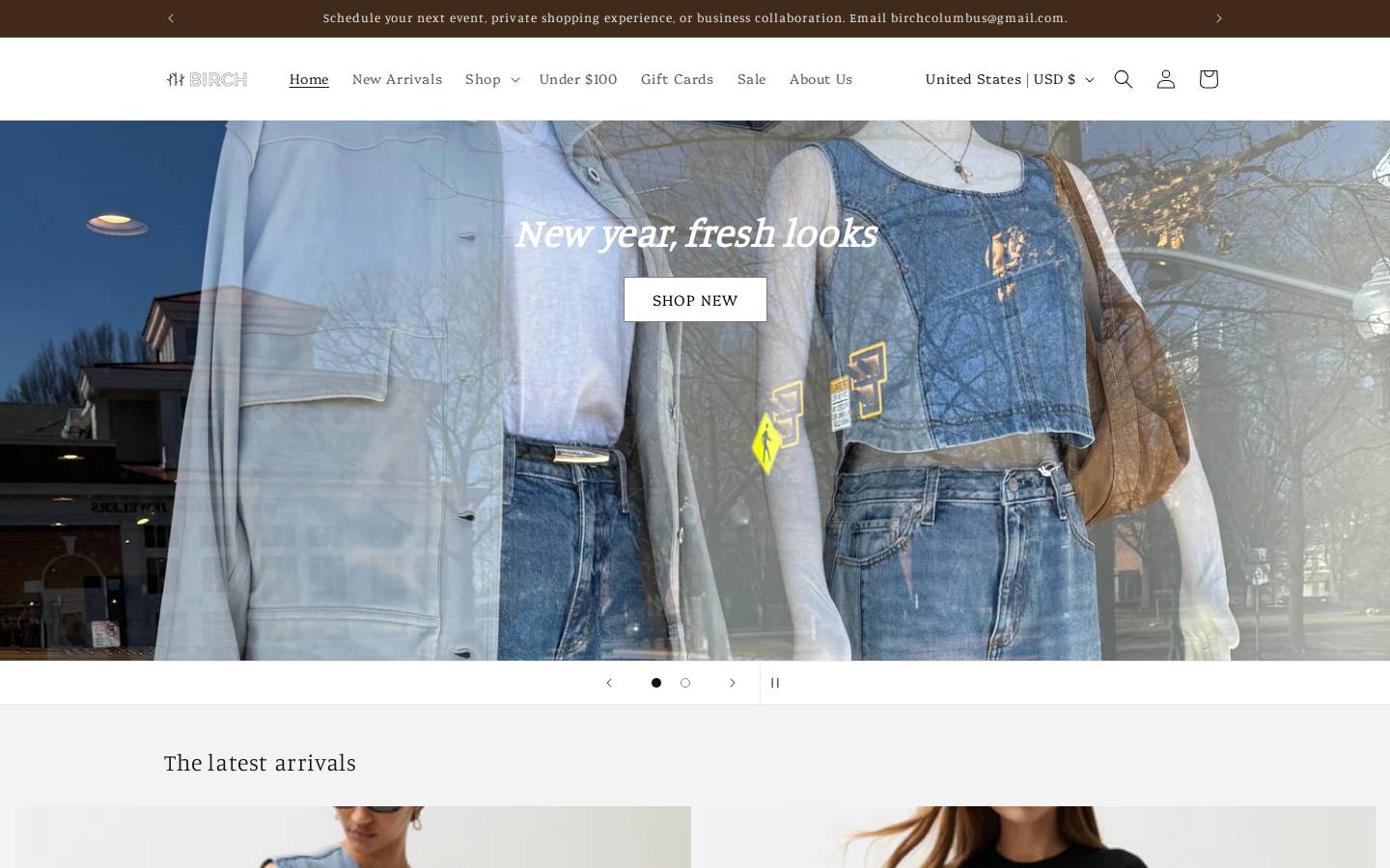 shopbirchonline.com homepage screenshot