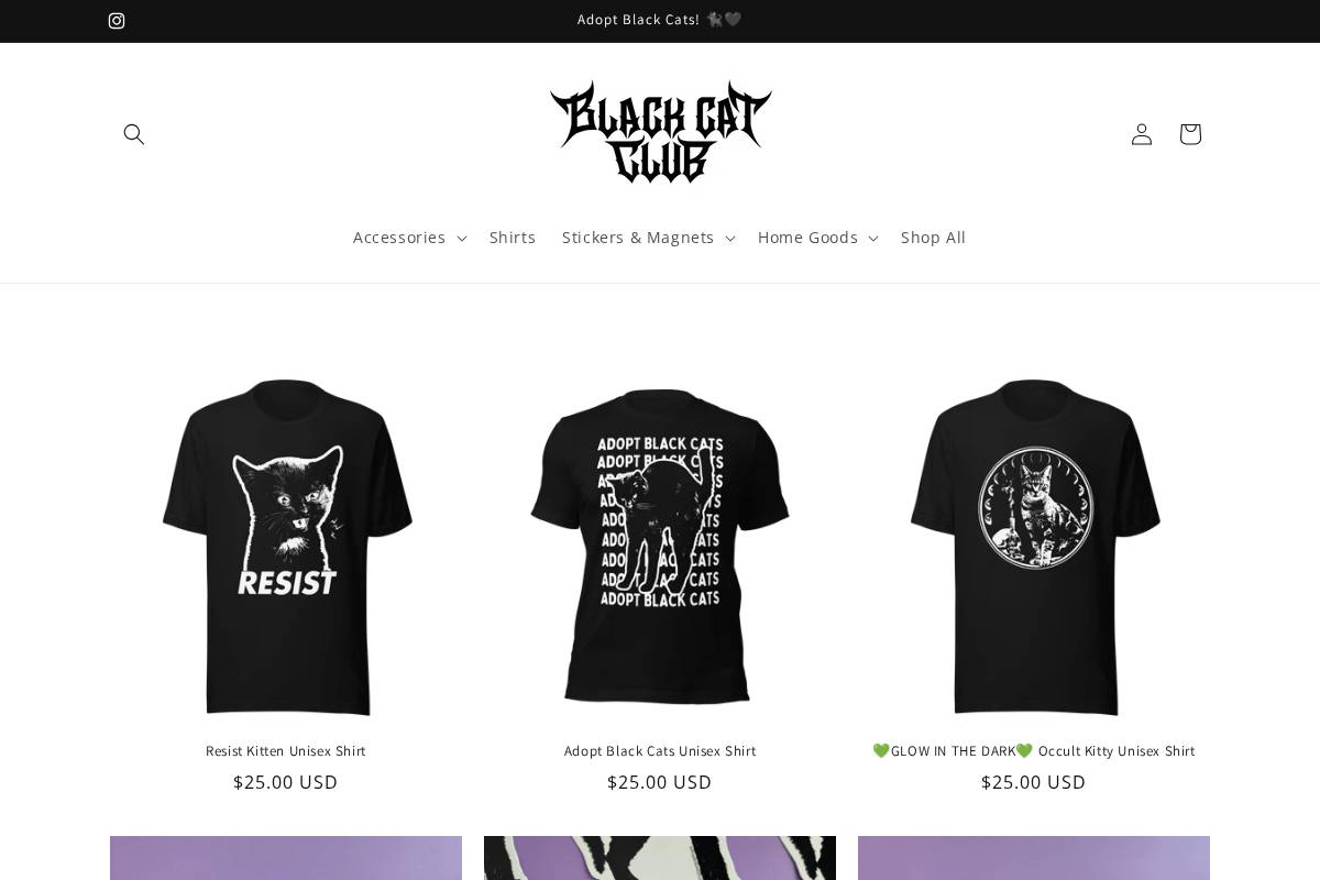 shopblackcatclub.com homepage screenshot