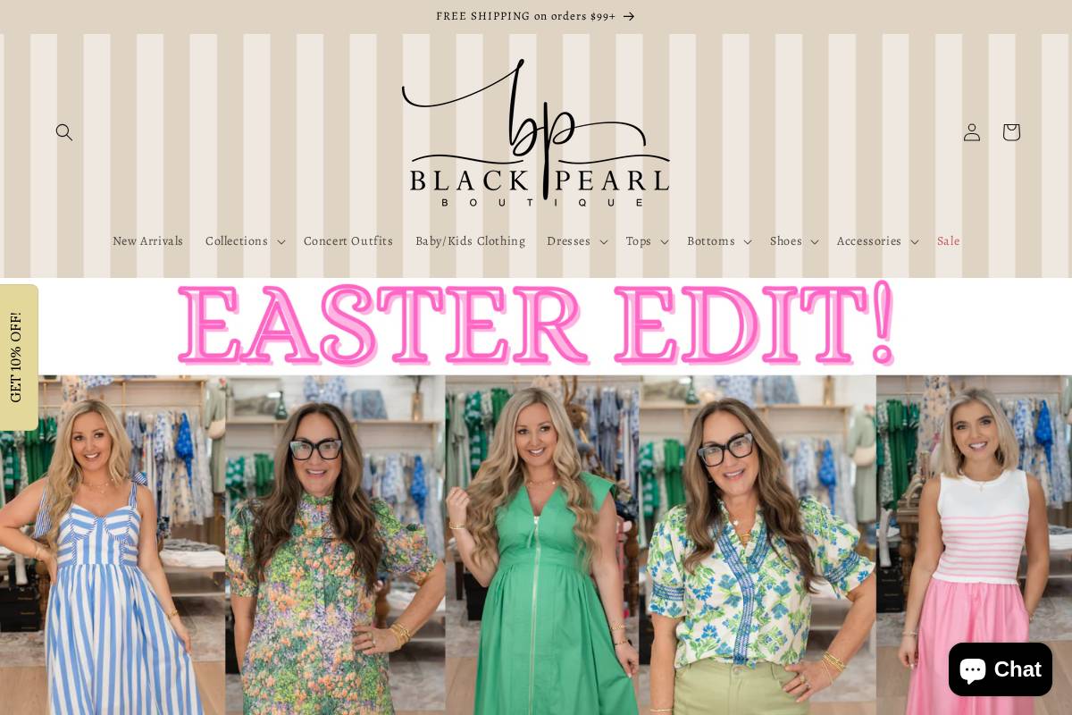 shopblackpearl.com homepage screenshot