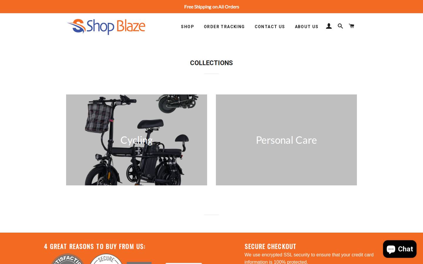 shopblaze.co homepage screenshot