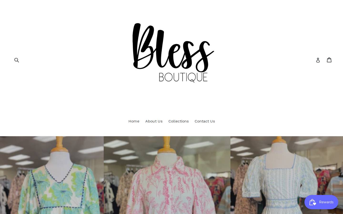 shopblessboutique.com homepage screenshot