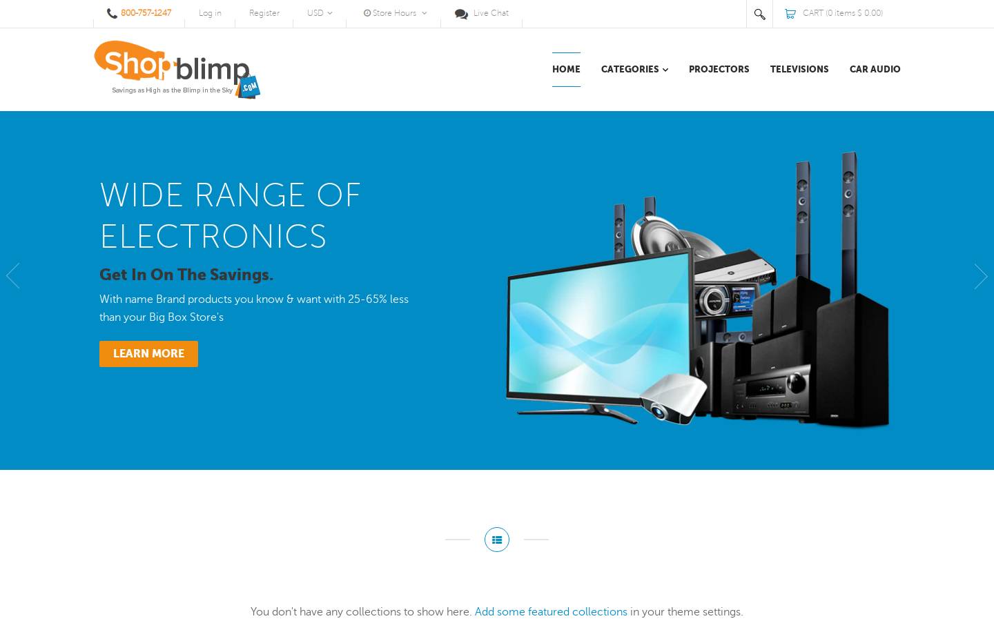 shopblimp.com homepage screenshot