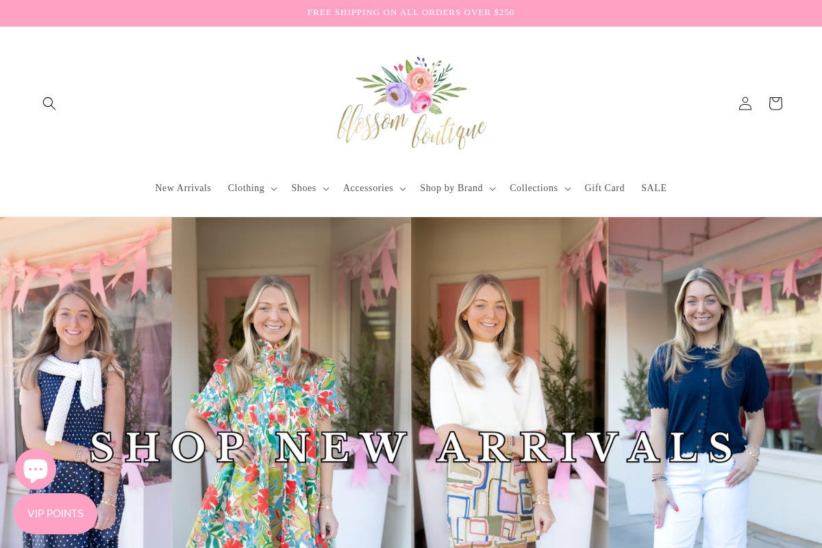 Blossom Boutique homepage screenshot