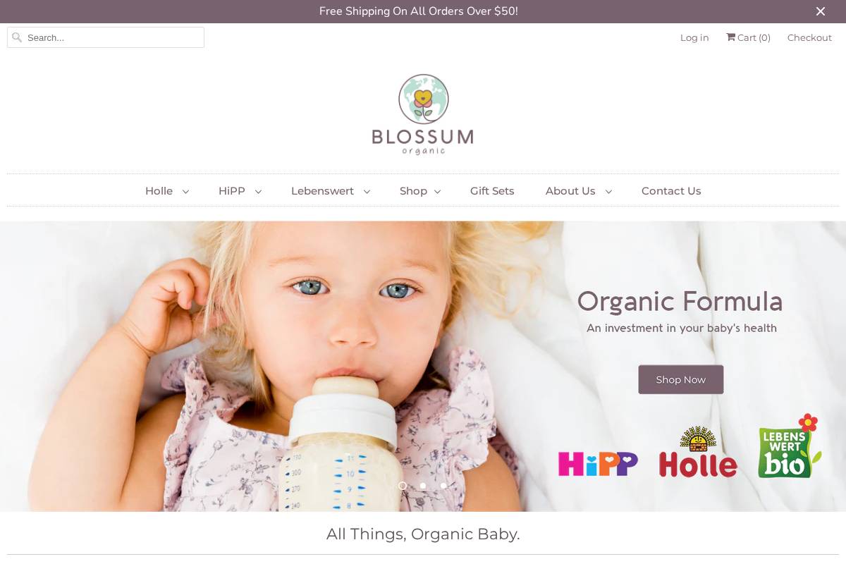 shopblossum.com homepage screenshot