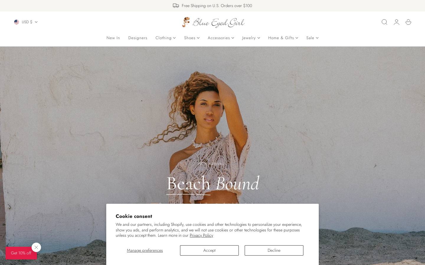 shopblueeyedgirl.com homepage screenshot