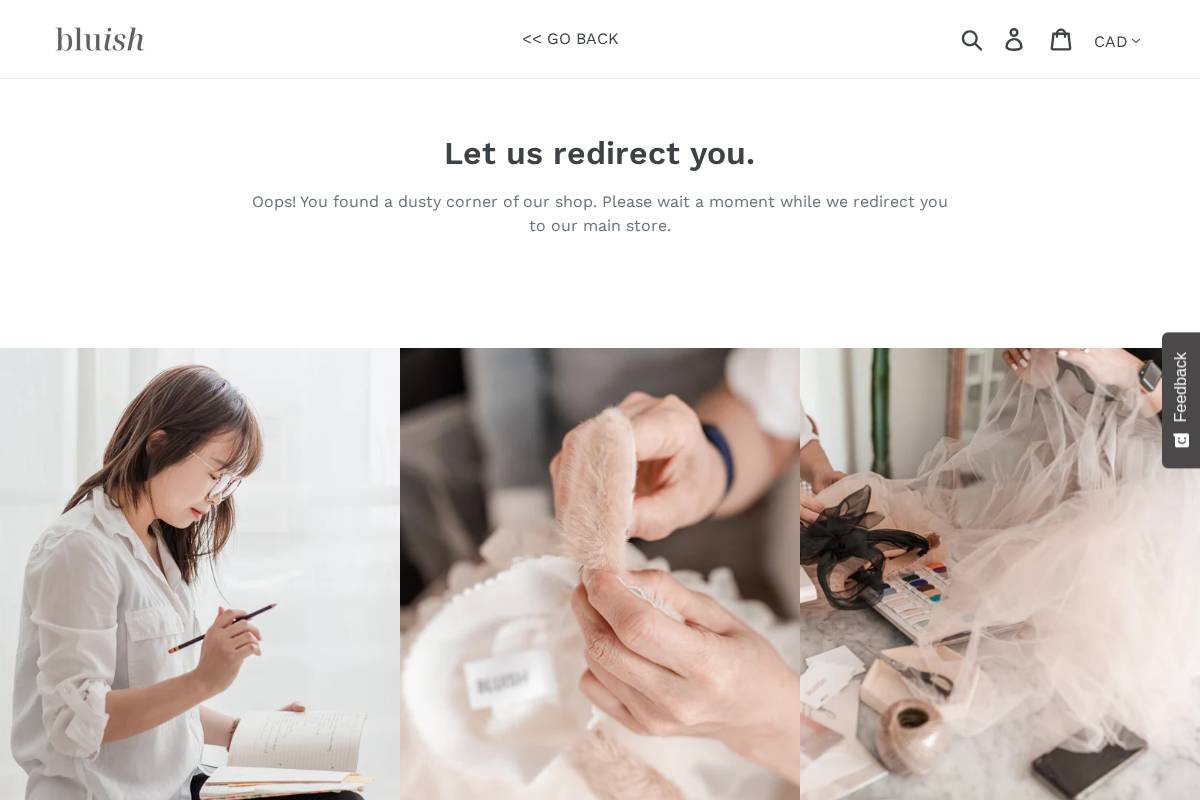 shopbluish.com homepage screenshot