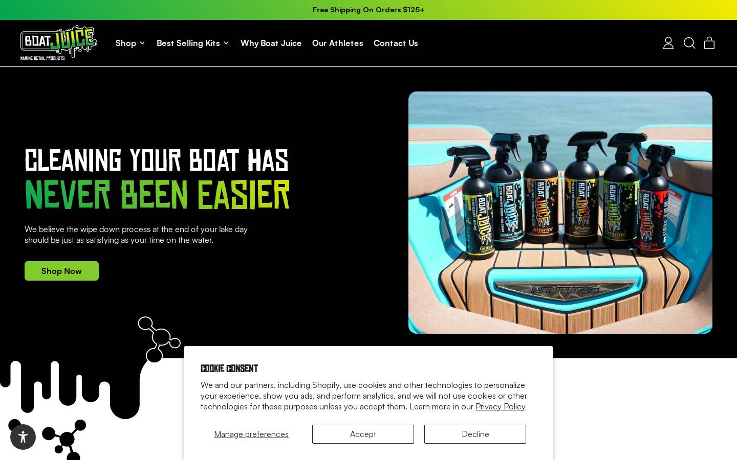 shopboatjuice.com homepage screenshot