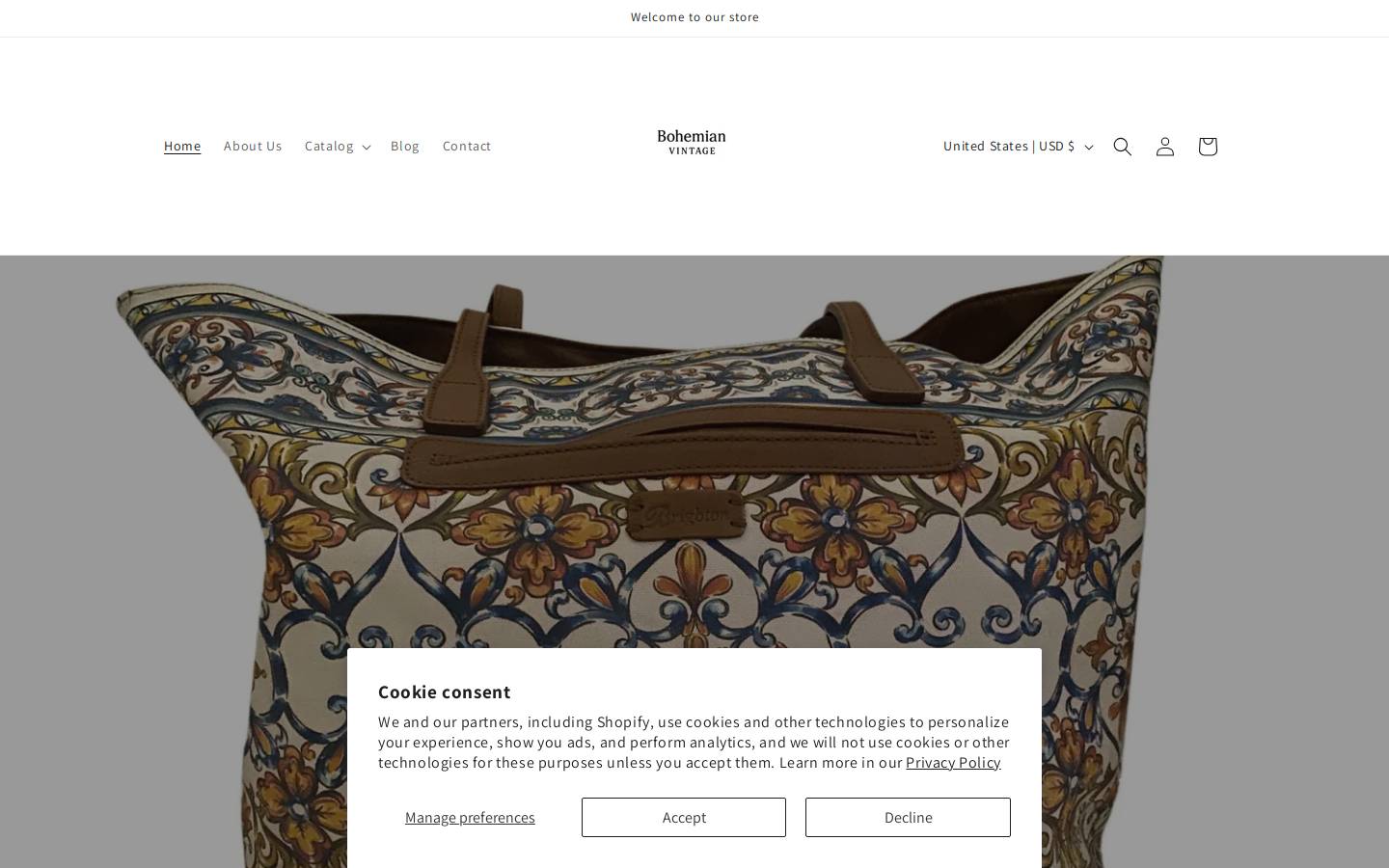 shopbohemianvintage.com homepage screenshot