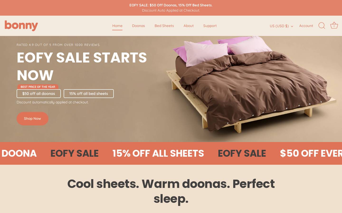 shopbonny.com homepage screenshot
