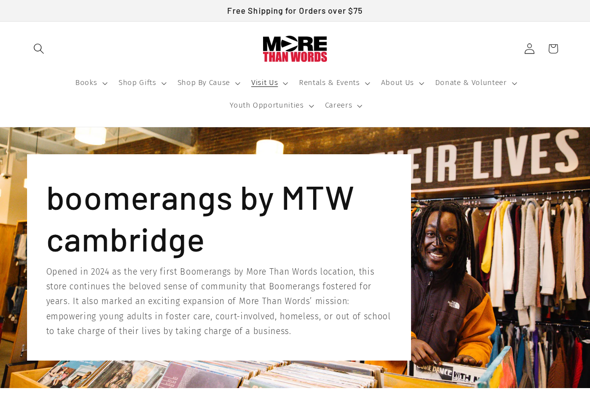 shopboomerangs.org homepage screenshot