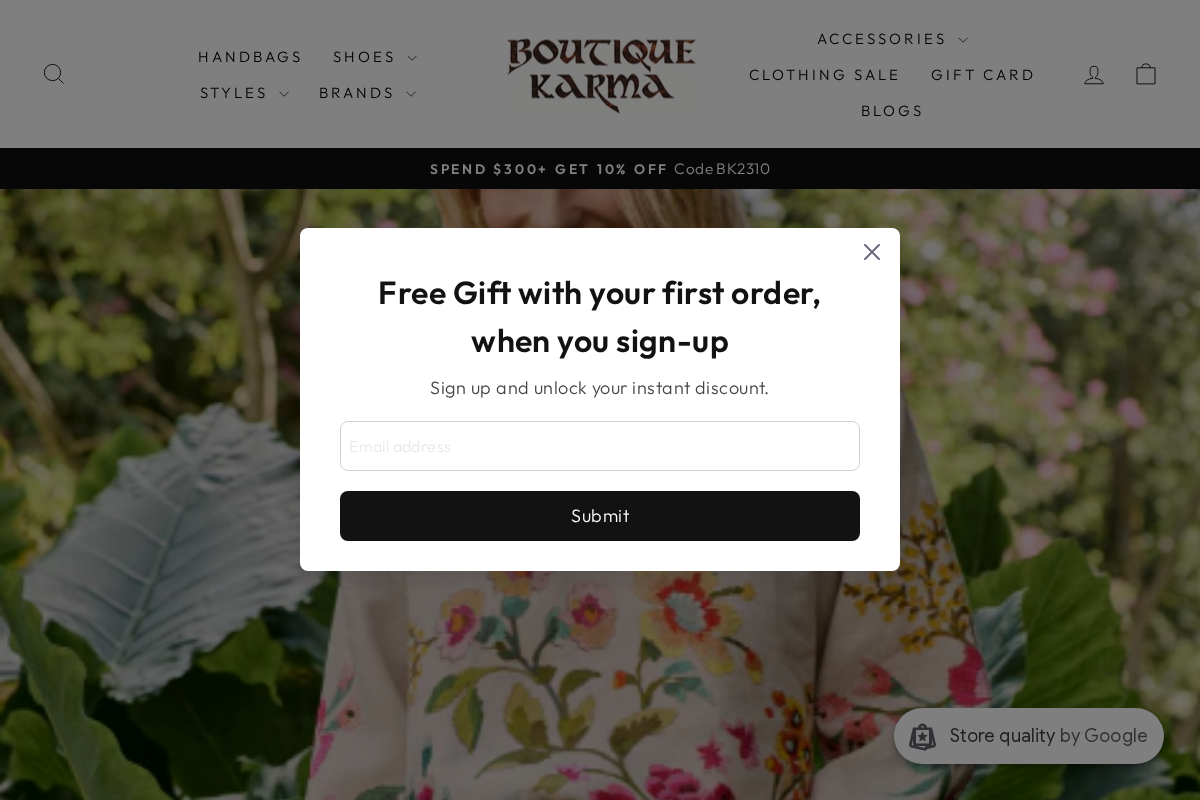 Shopboutiquekarma homepage screenshot