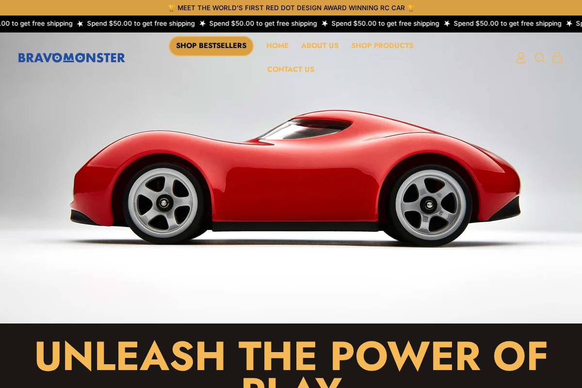 shopbravomonster.com homepage screenshot