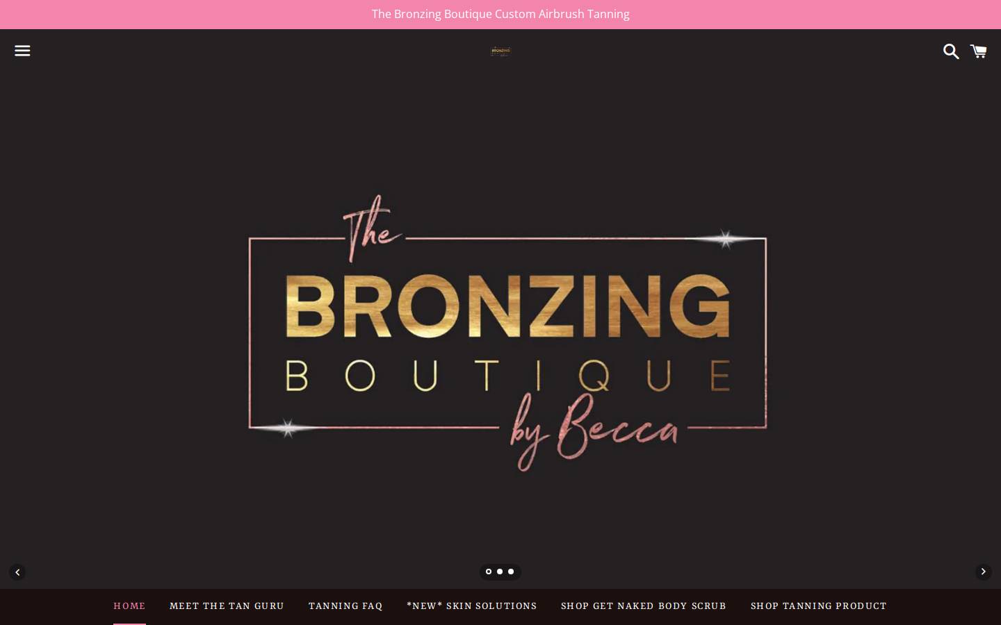 shopbronzingboutique.com homepage screenshot