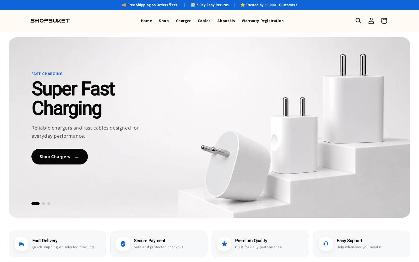 shopbucket.in homepage screenshot