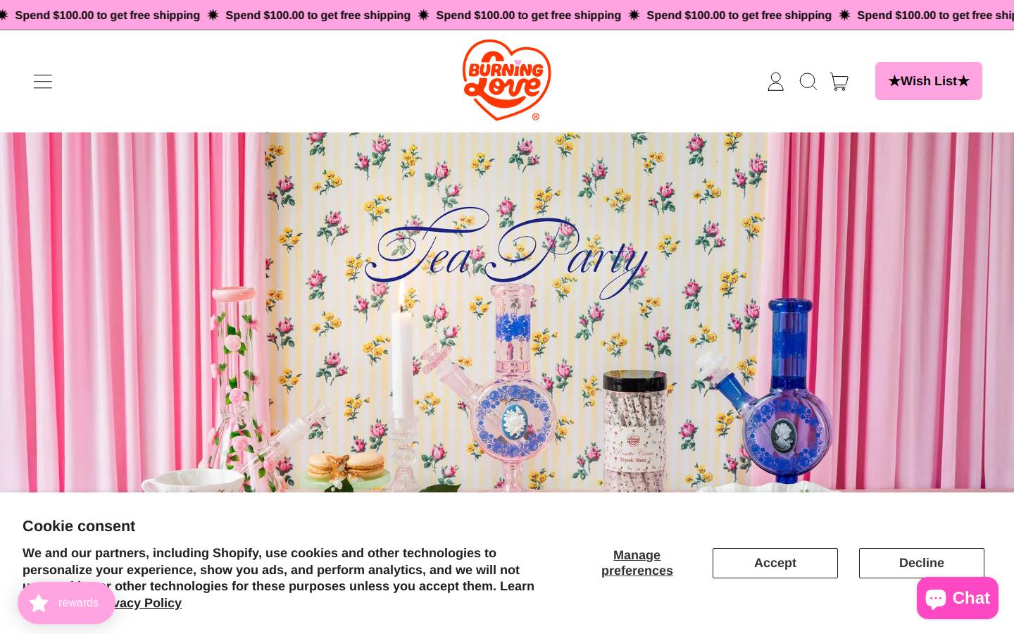 shopburninglove.com homepage screenshot