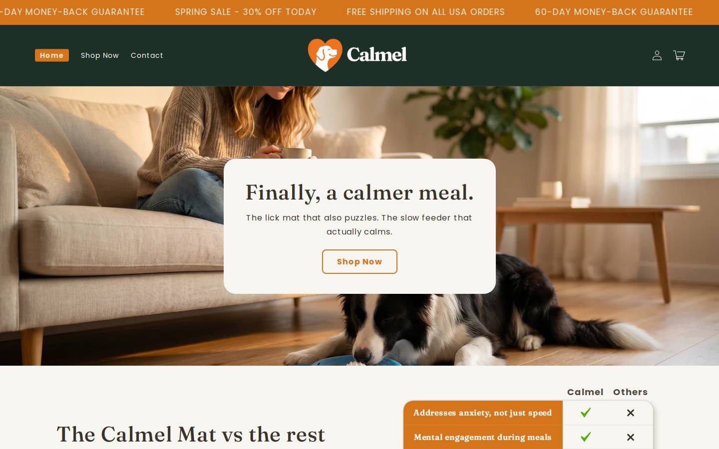 shopcalmel.com homepage screenshot
