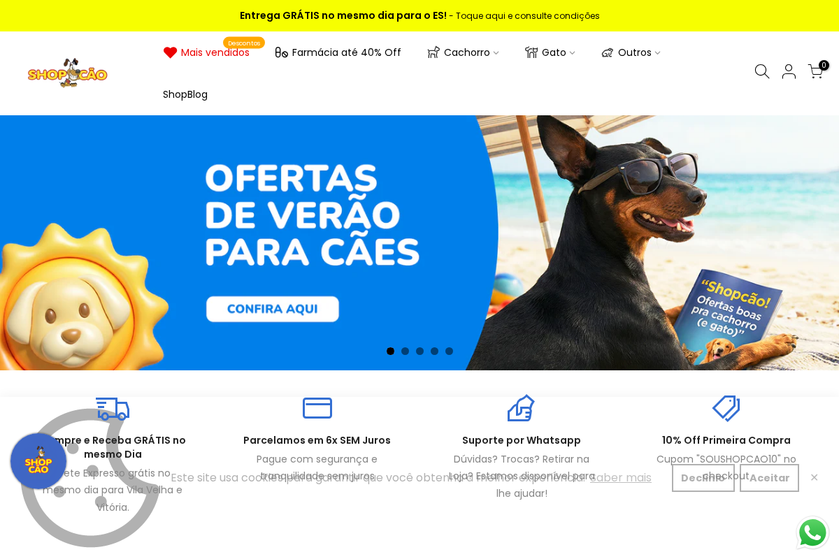 shopcao.com.br homepage screenshot
