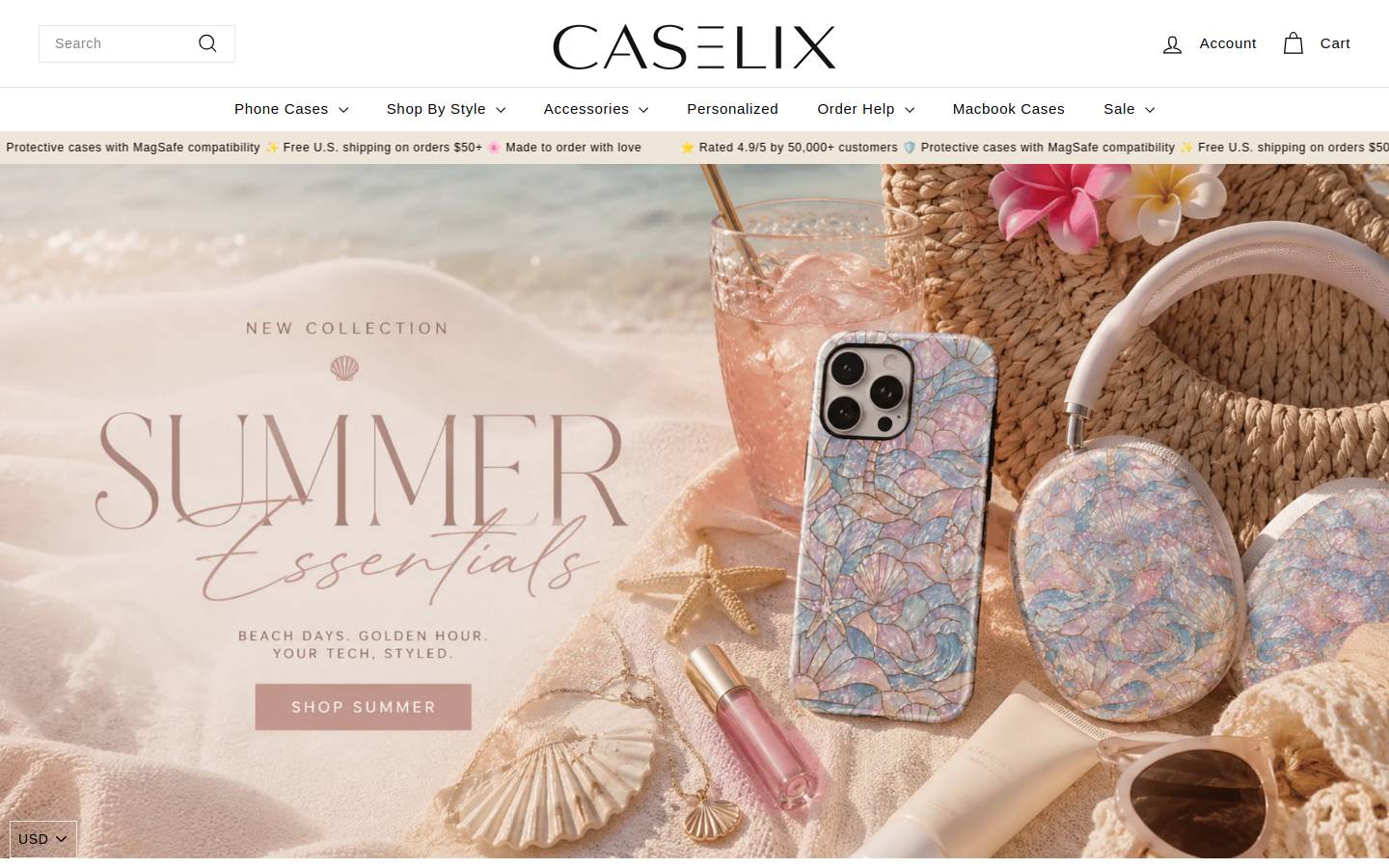 shopcaselix.com homepage screenshot