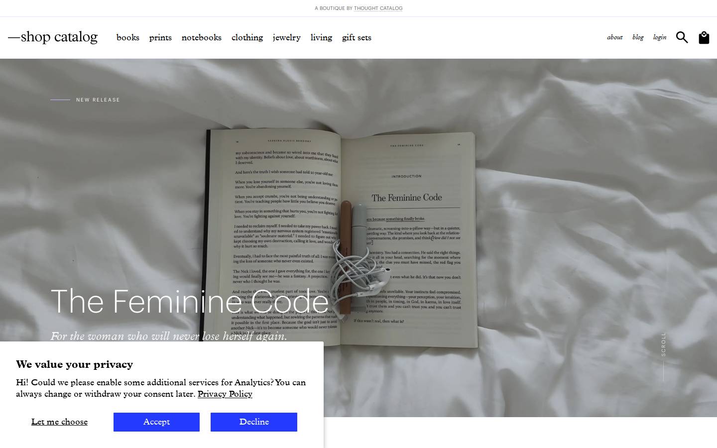 Shop Catalog homepage screenshot