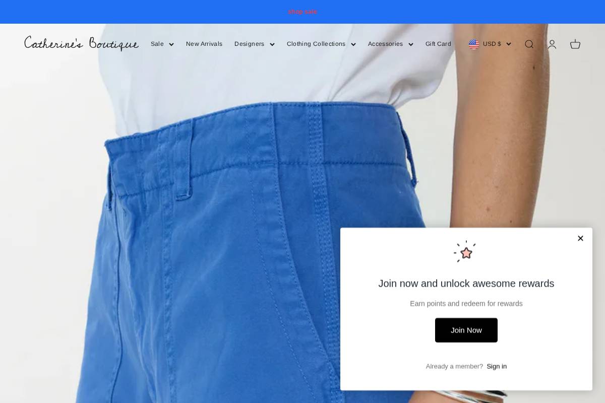 shopcatherines.com homepage screenshot