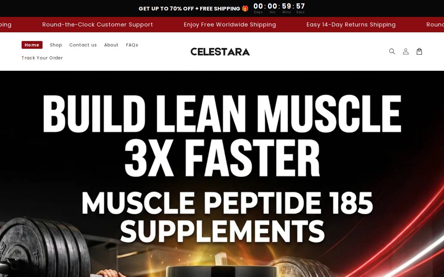 shopcelestara.com homepage screenshot