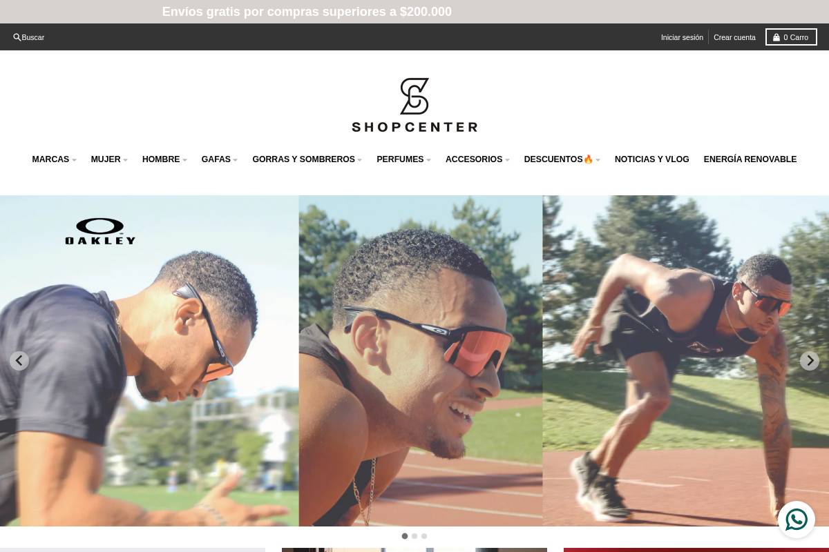 shopcenter.com.co homepage screenshot