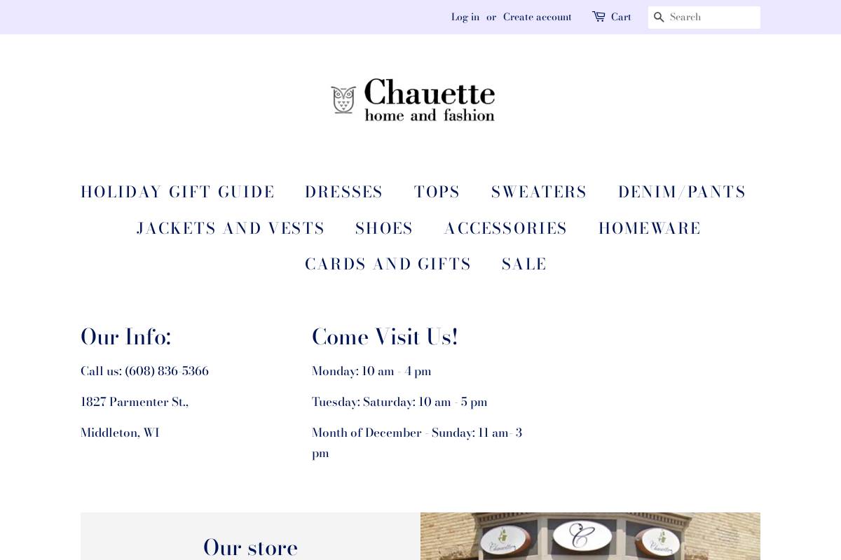shopchauette.com homepage screenshot