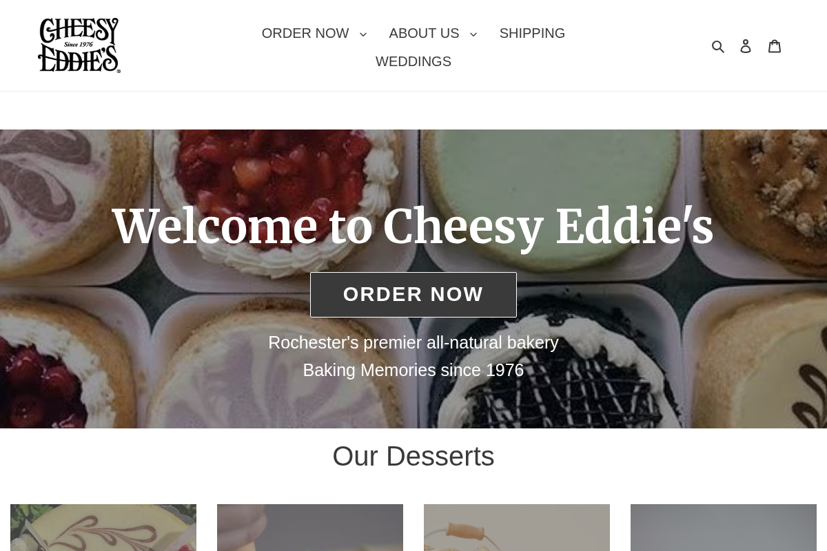 Cheesy Eddie's homepage screenshot