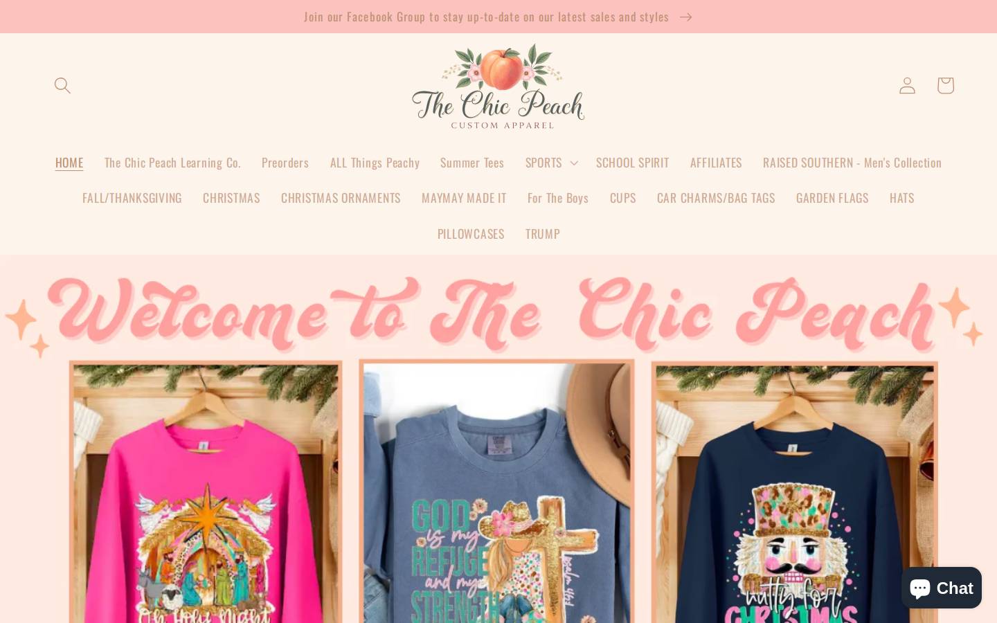 shopchicpeach.com homepage screenshot