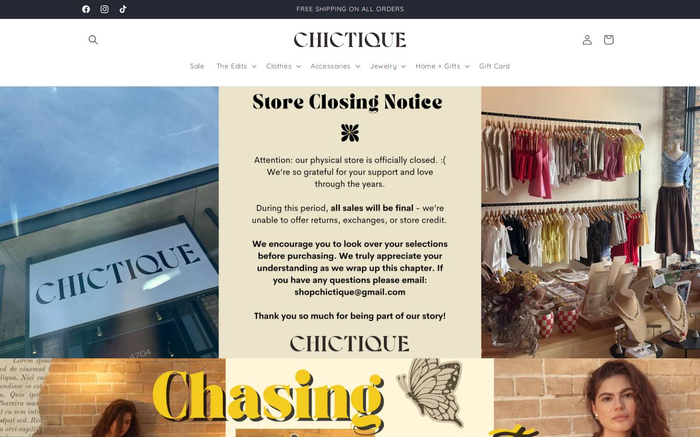 shopchictique.com homepage screenshot