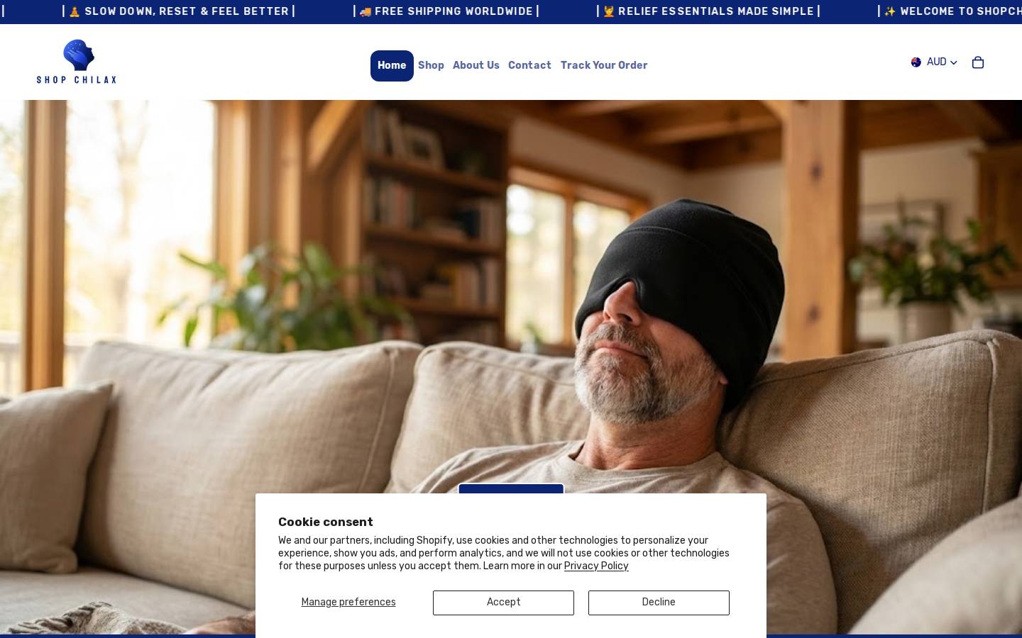 shopchilax.com homepage screenshot