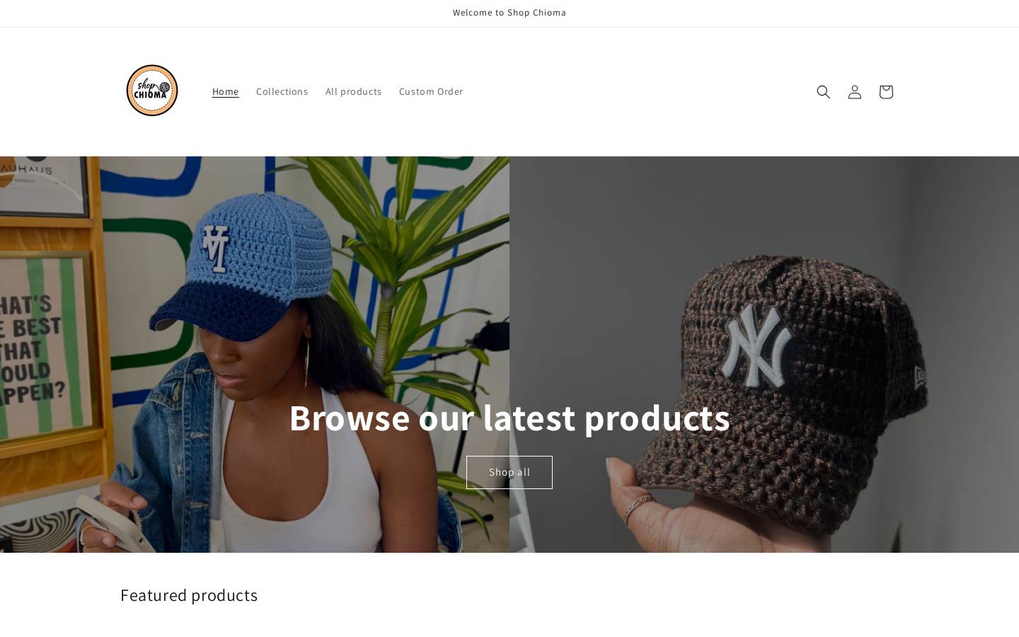 shopchioma.com homepage screenshot