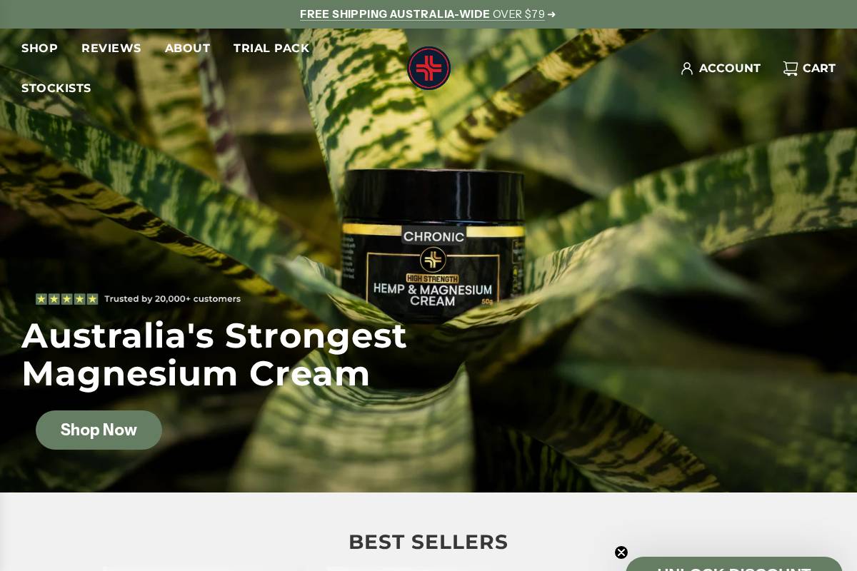 shopchronic.com.au homepage screenshot