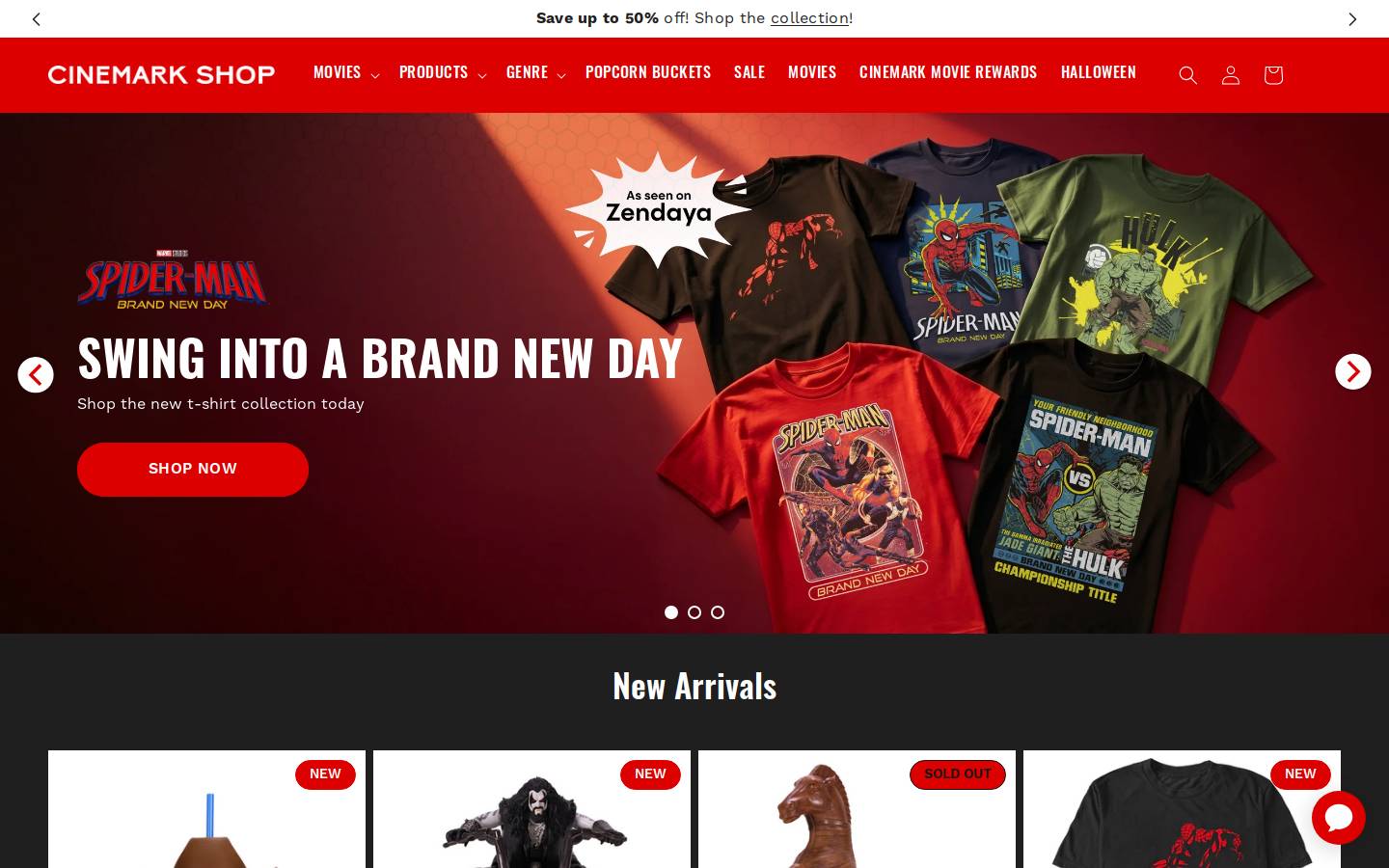 shopcinemark.com homepage screenshot