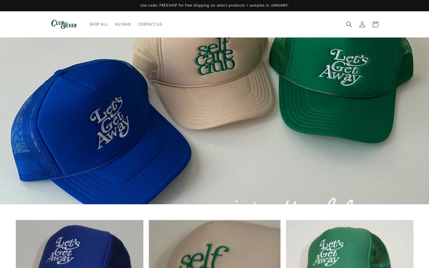shopclubseven.com homepage screenshot