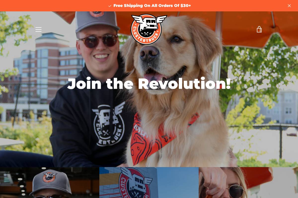 shopclustertruck.com homepage screenshot