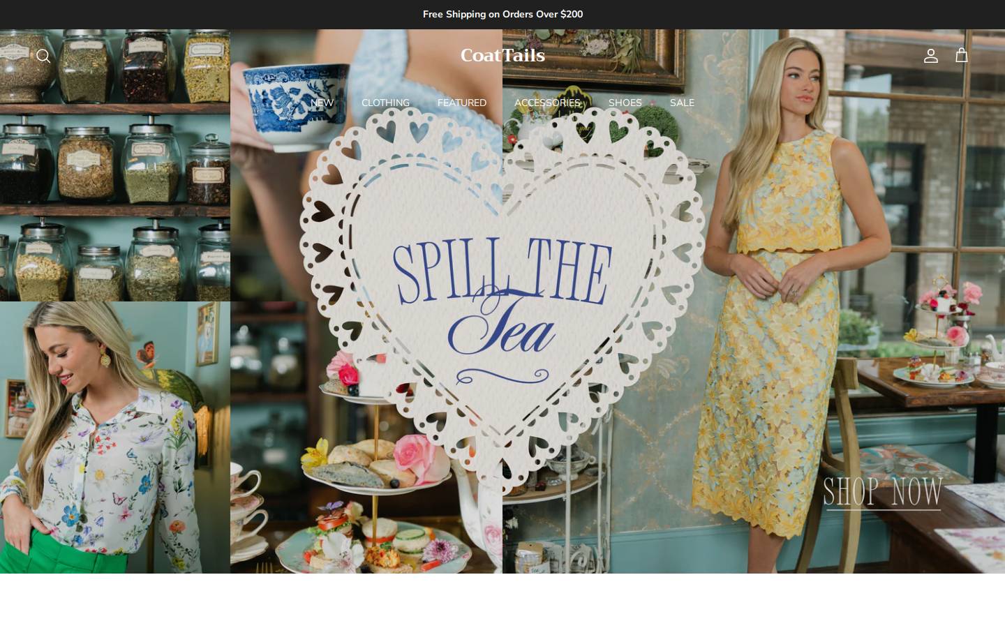 shopcoattails.com homepage screenshot