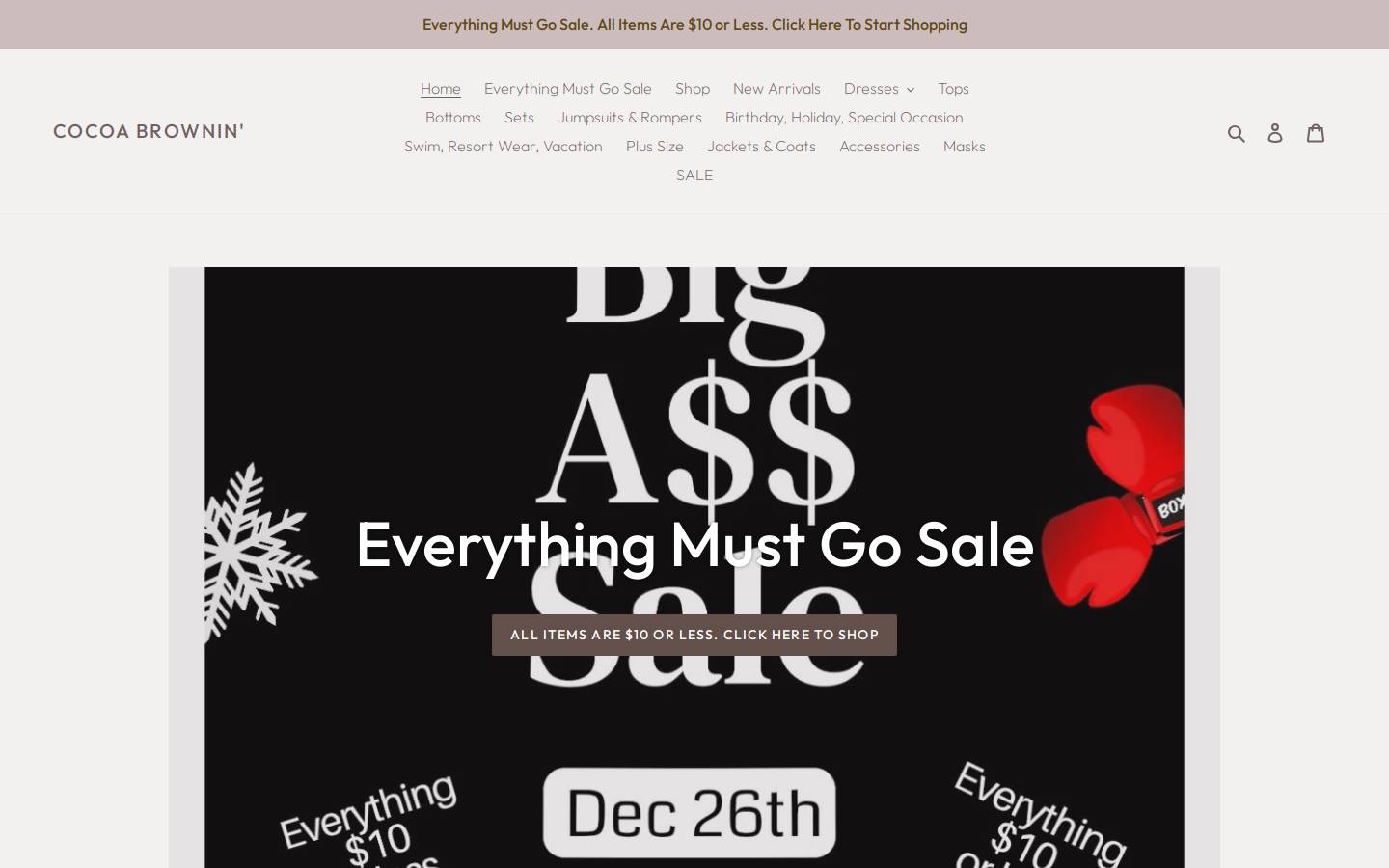 shopcocoabrownin.com homepage screenshot