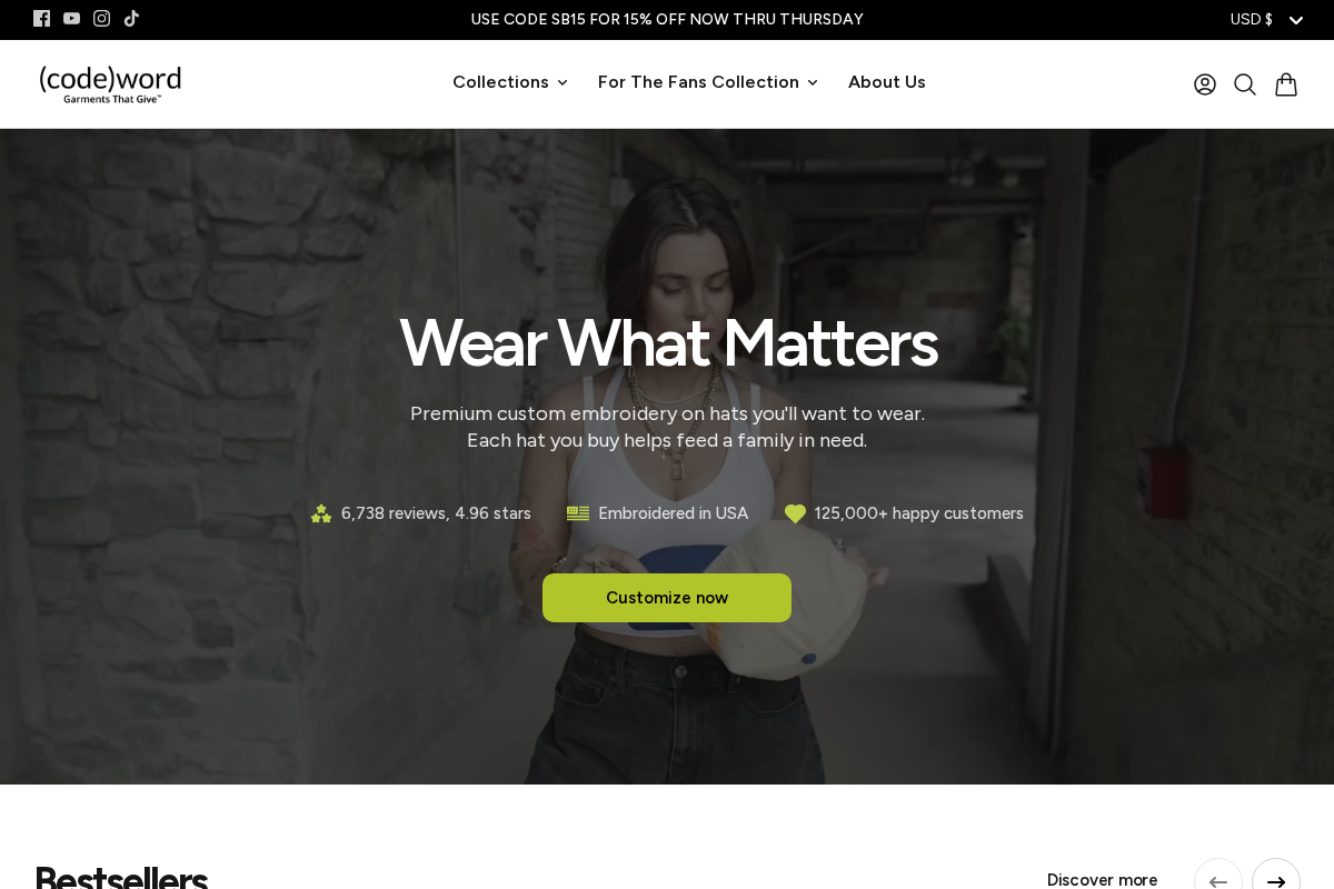 shopcodeword.com homepage screenshot
