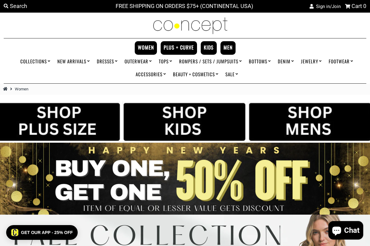 shopconceptapparel.com homepage screenshot