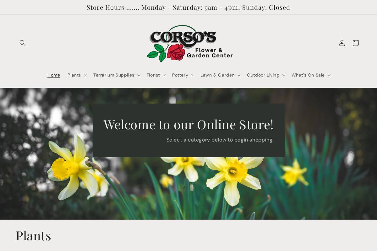 shopcorsos.com homepage screenshot
